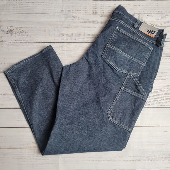 Duluth Trading‎ 40 Grit Jeans Men's 42x31 Blue Standard Fit Carpenter Workwear - Picture 1 of 8